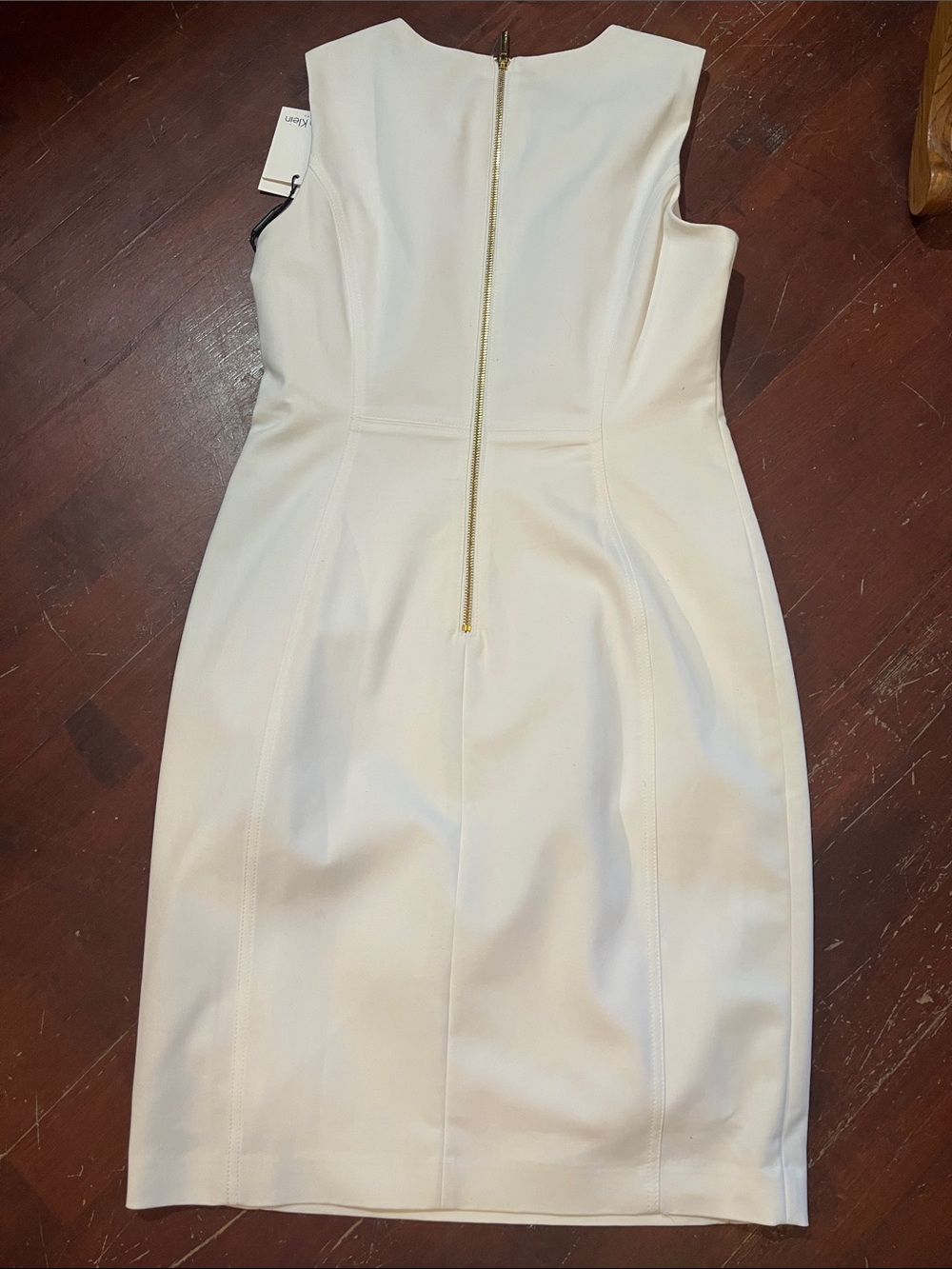 Calvin Klein White Sleeveless Midi Sheath Dress - Picture 7 of 13